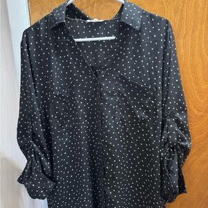 Maurices Black and White Polka Dot Top